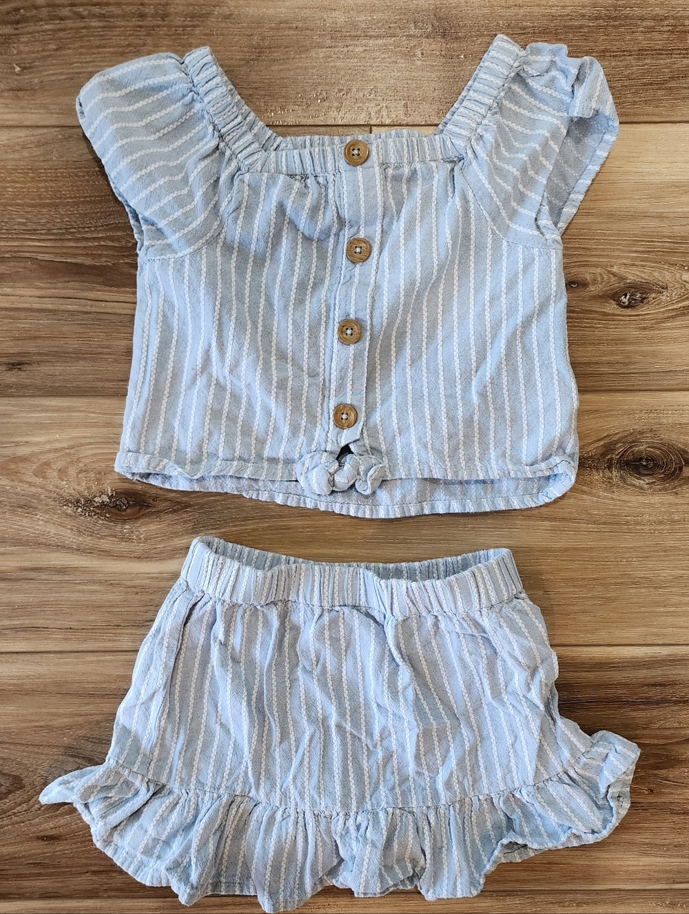 Joie Girls Light Blue Striped Two-Piece Set, XS(4)